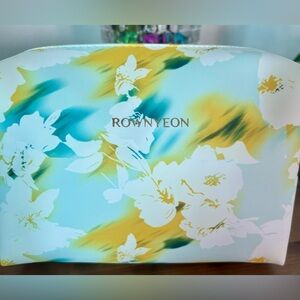 Floral Cosmetic Bag - Blue and Yellow